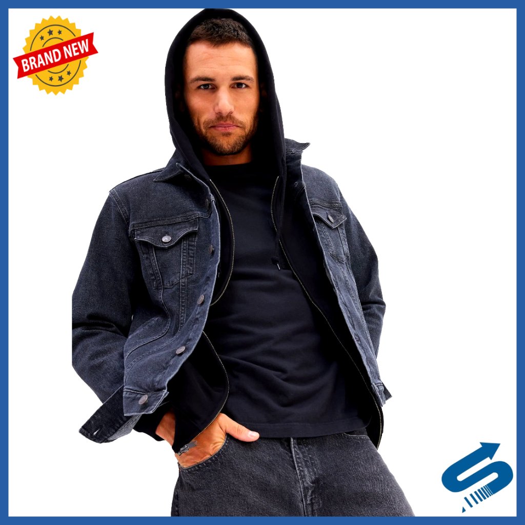 Men's Denim Jacket Classic Straight Fit Long Sleeve Button Front